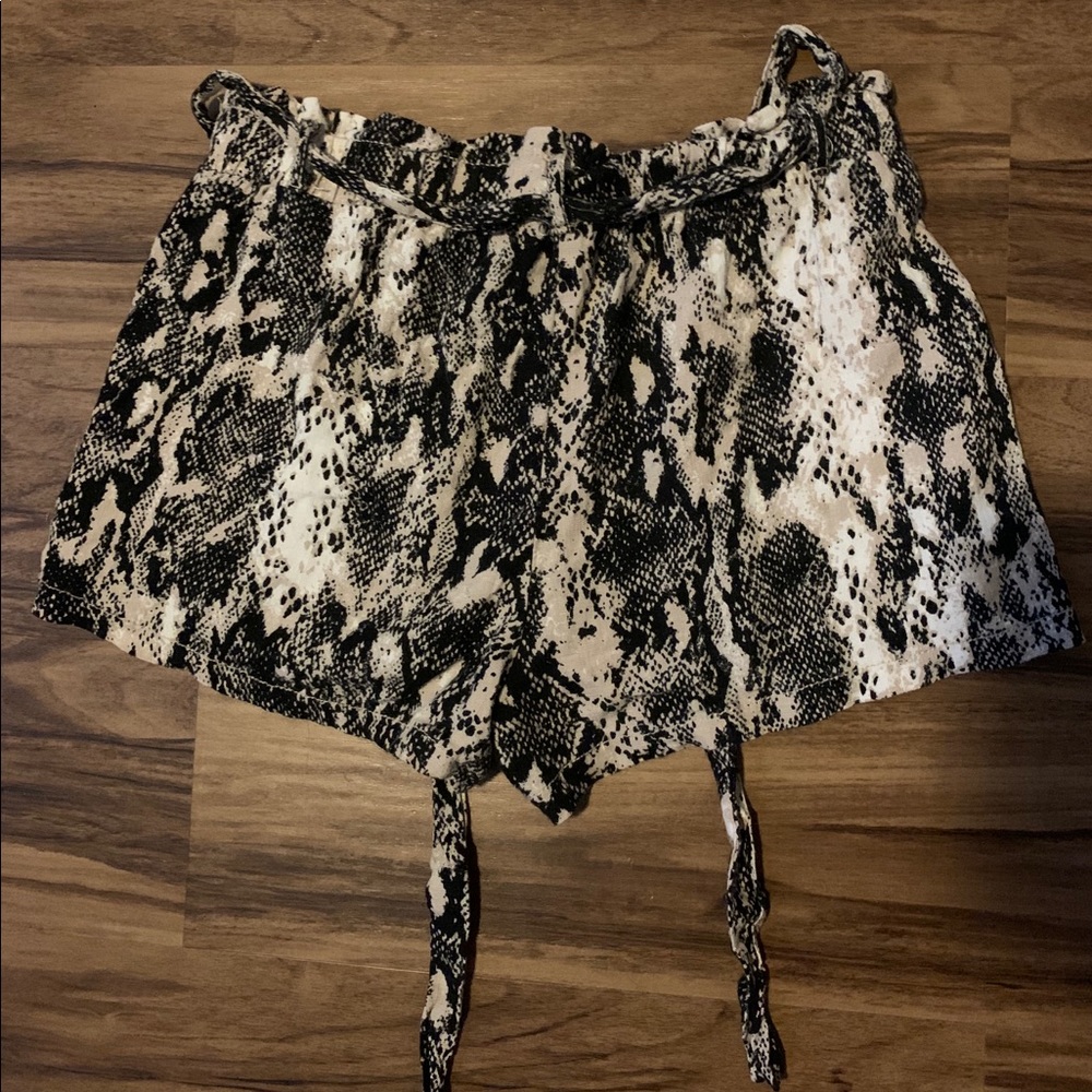 Snake print shorts